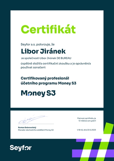 Certifikovaný profesionál Money S3 2023