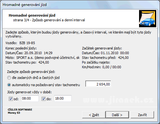 Generování Knihy jízd - definice