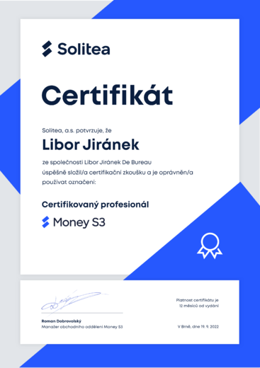 Certifikovaný profesionál Money S3 2022