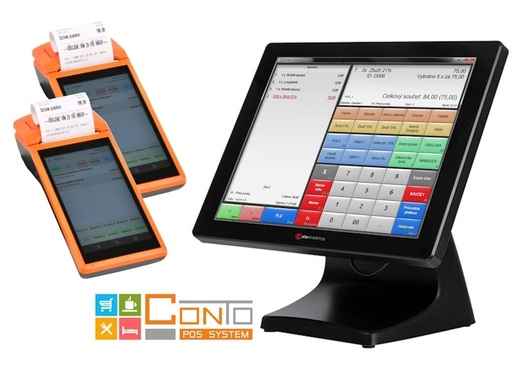 Pokladní systém Conto Max na AIO P1K a dva mobilní číšníci