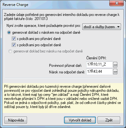 Přenesení daňové povinnosti Reverse charge Přenesení daňové povinnosti Reverse charge