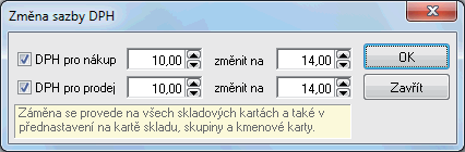 Změna sazby DPH