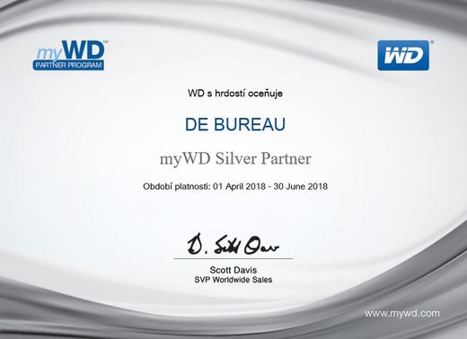 Certifikát Western Digital